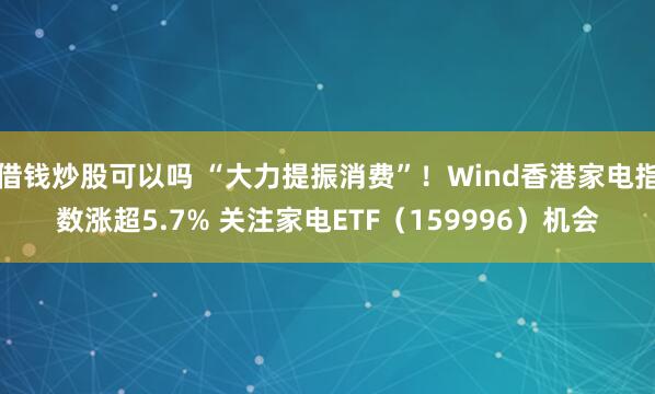 借钱炒股可以吗 “大力提振消费”！Wind香港家电指数涨超5.7% 关注家电ETF（159996）机会